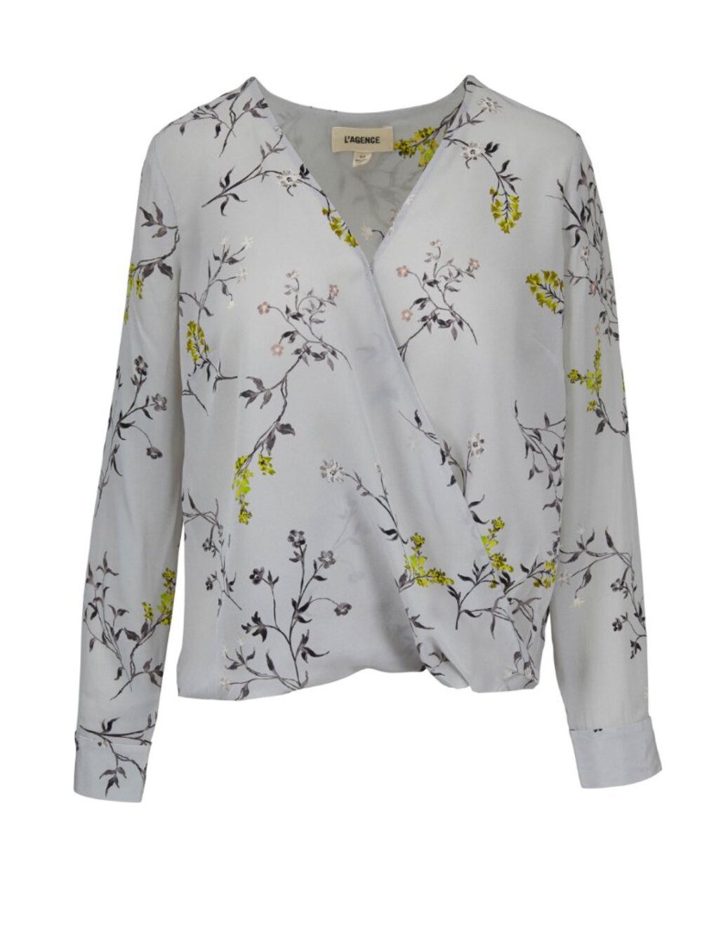 L'AGENCE FLORAL SILK BLOUSE SIZE LARGE